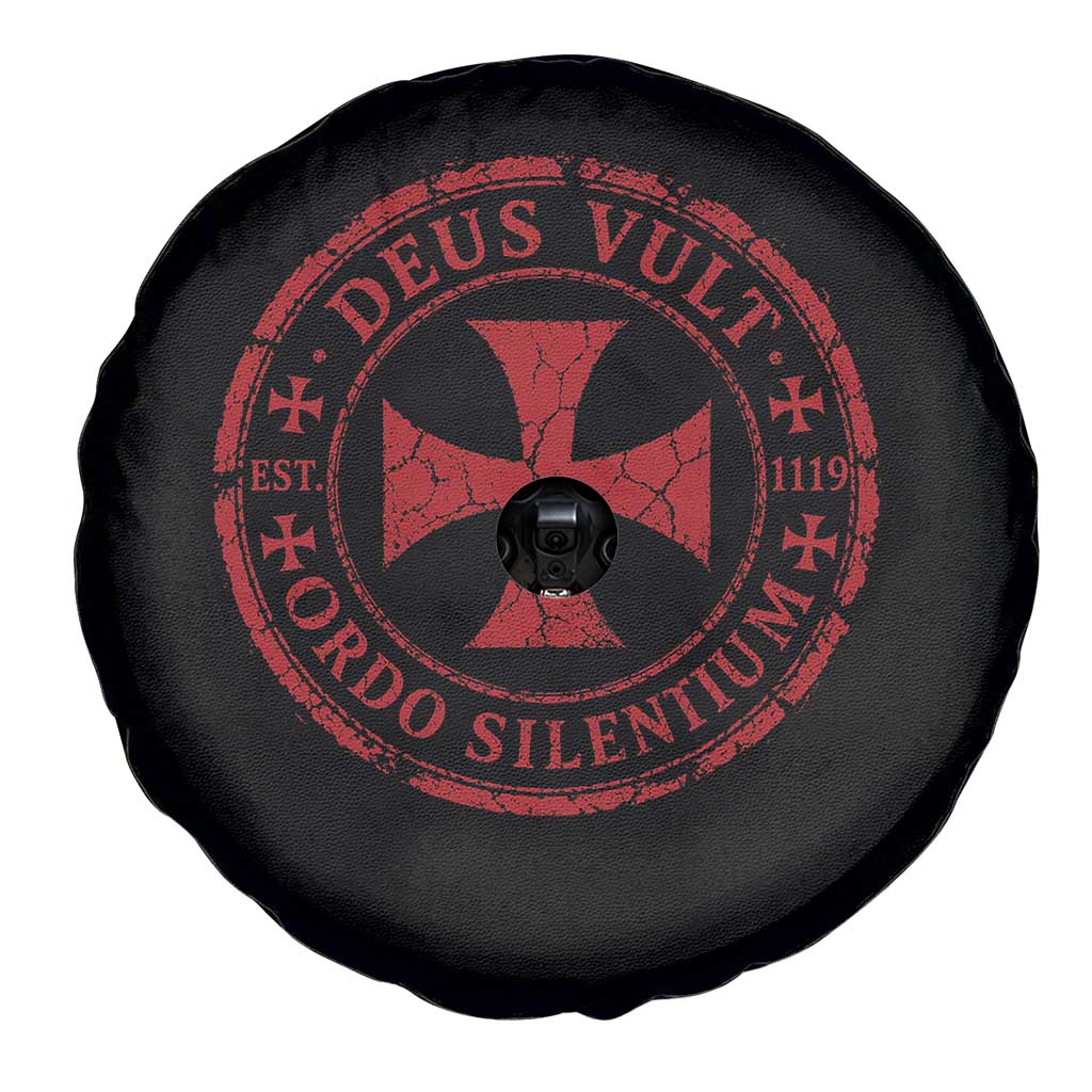 Deus Vult Ordo Silentium Knights Templar Est 1119 Spare Tire Cover Crusader Cross
