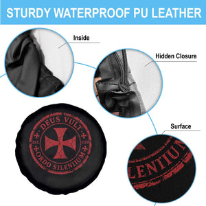 Deus Vult Ordo Silentium Knights Templar Est 1119 Spare Tire Cover Crusader Cross