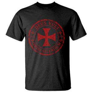 Deus Vult Ordo Silentium Knights Templar Est 1119 T Shirt Crusader Cross