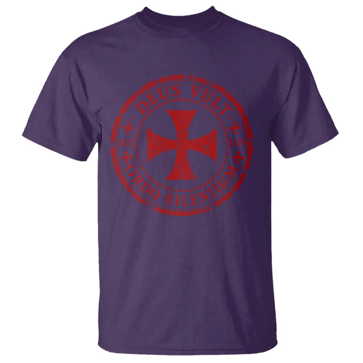 Deus Vult Ordo Silentium Knights Templar Est 1119 T Shirt Crusader Cross