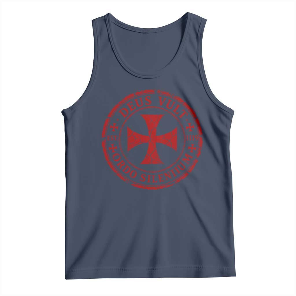 Deus Vult Ordo Silentium Knights Templar Est 1119 Tank Top Crusader Cross