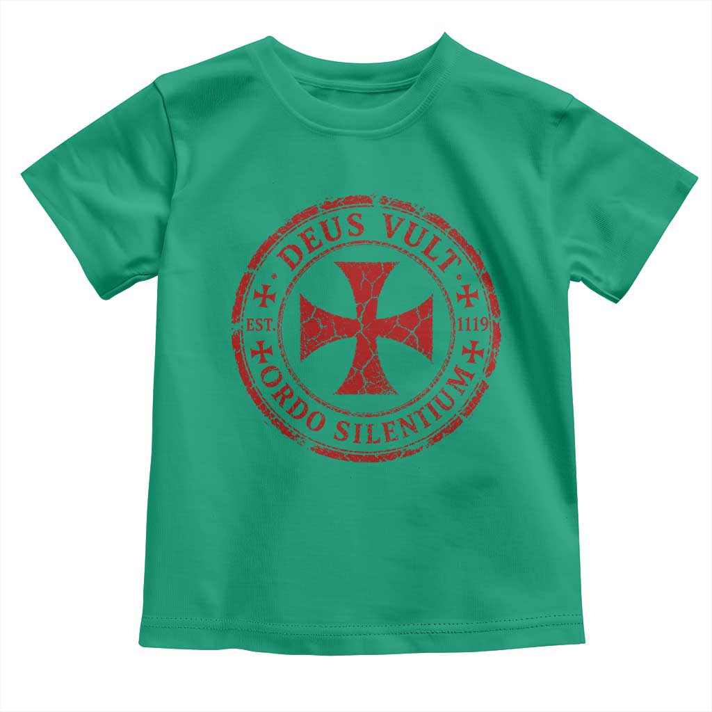 Deus Vult Ordo Silentium Knights Templar Est 1119 Toddler T Shirt Crusader Cross