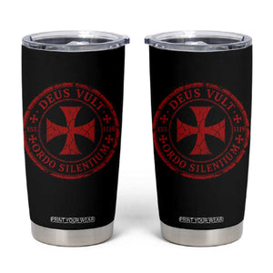 Deus Vult Ordo Silentium Knights Templar Est 1119 Tumbler Cup Crusader Cross