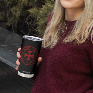 Deus Vult Ordo Silentium Knights Templar Est 1119 Tumbler Cup Crusader Cross
