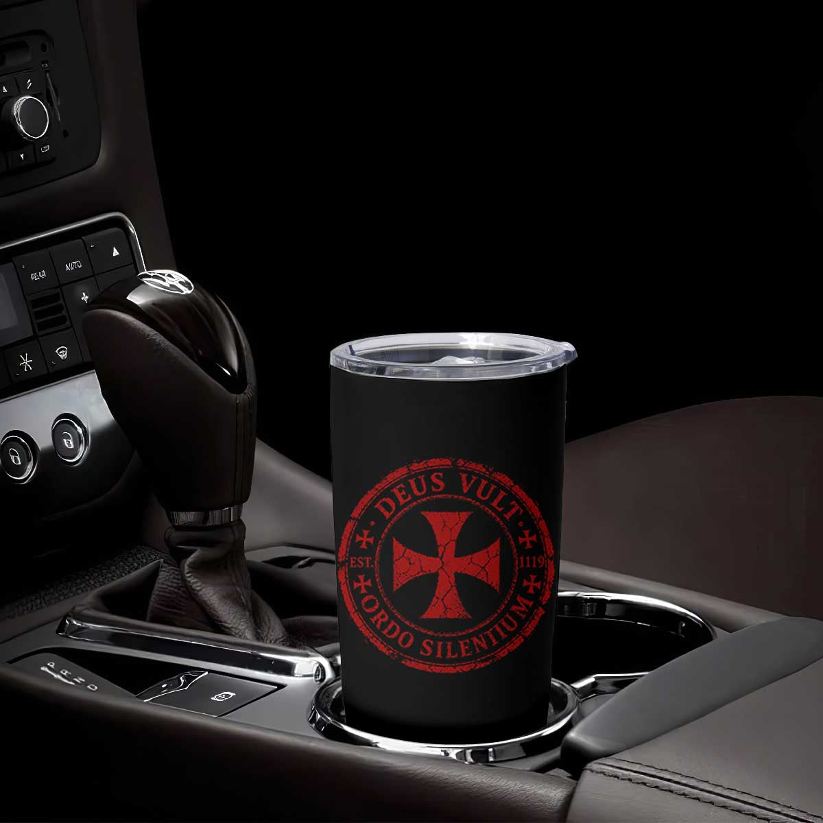 Deus Vult Ordo Silentium Knights Templar Est 1119 Tumbler Cup Crusader Cross
