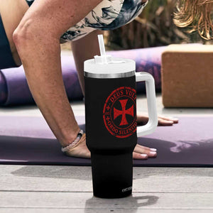 Deus Vult Ordo Silentium Knights Templar Est 1119 Tumbler With Handle Crusader Cross