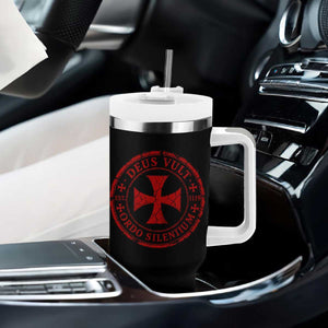 Deus Vult Ordo Silentium Knights Templar Est 1119 Tumbler With Handle Crusader Cross