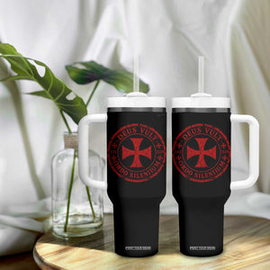 Deus Vult Ordo Silentium Knights Templar Est 1119 Tumbler With Handle Crusader Cross