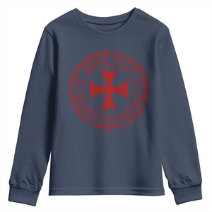Deus Vult Ordo Silentium Knights Templar Est 1119 Youth Sweatshirt Crusader Cross