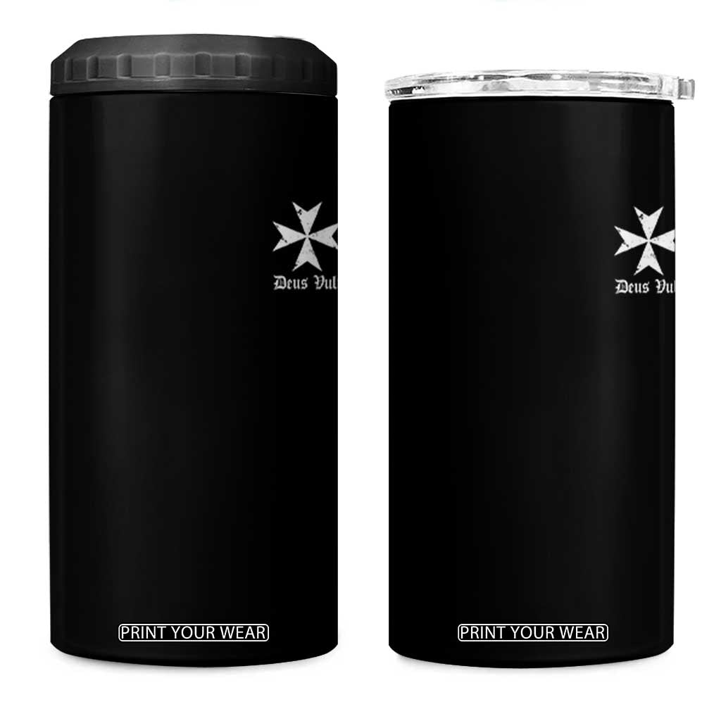 Knights Hospitaller Maltese Cross Catholic Christian Deus Vult 4 in 1 Can Cooler Tumbler TS11 One Size: 16 oz Black Print Your Wear
