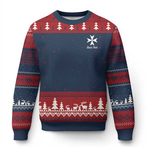 Knights Hospitaller Maltese Cross Catholic Christian Deus Vult Ugly Christmas Sweater