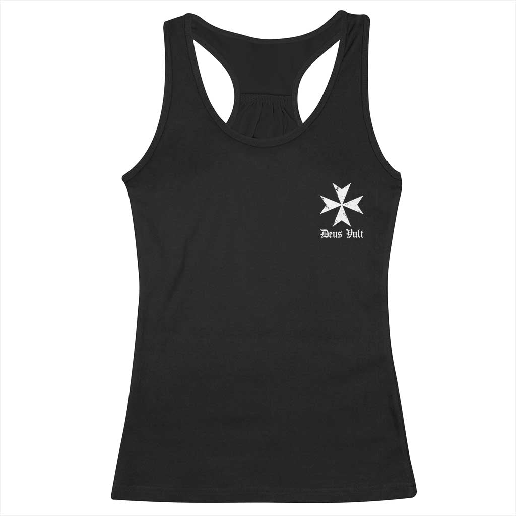 Knights Hospitaller Maltese Cross Catholic Christian Deus Vult Racerback Tank Top TS11 Black Print Your Wear