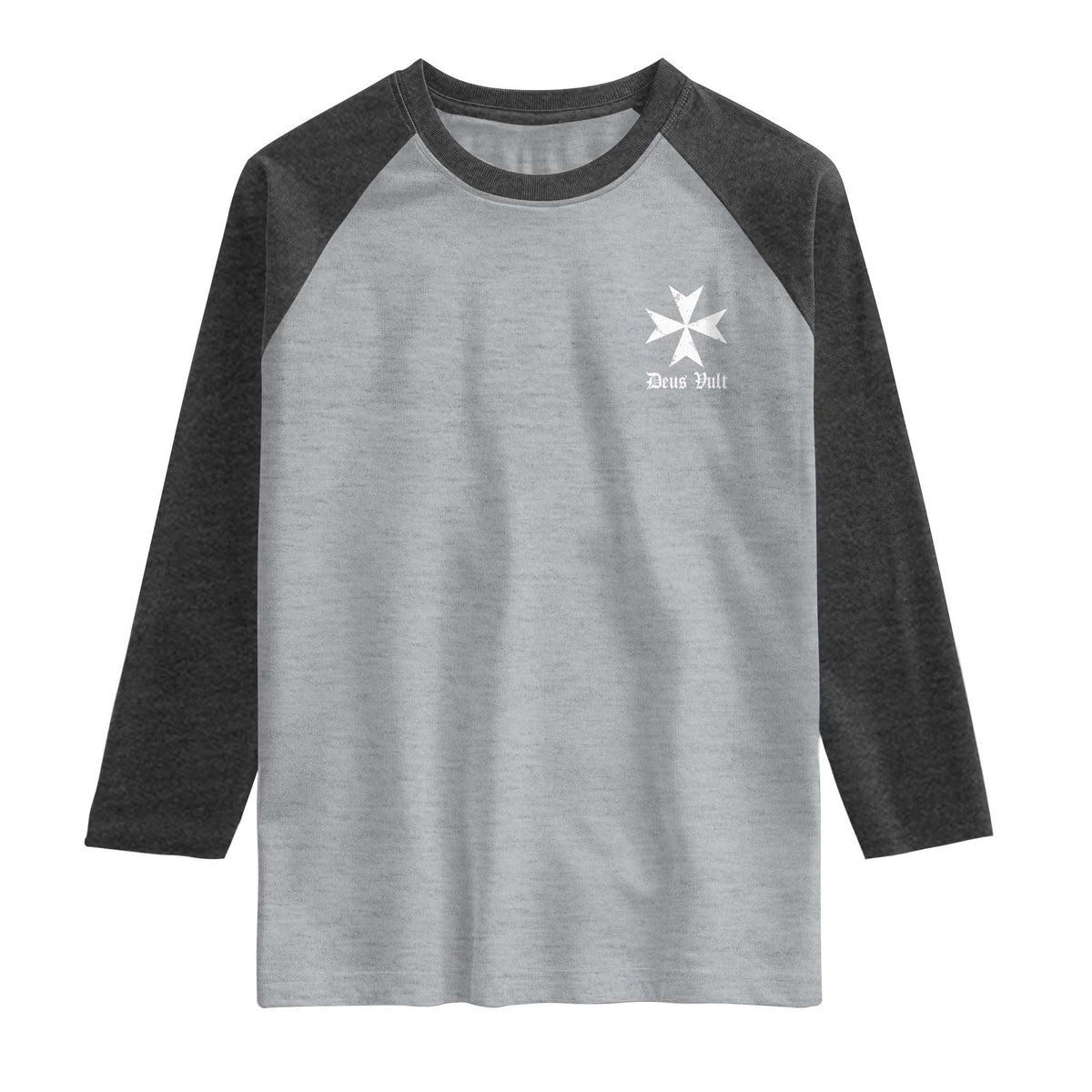 Knights Hospitaller Maltese Cross Catholic Christian Deus Vult Raglan Shirt