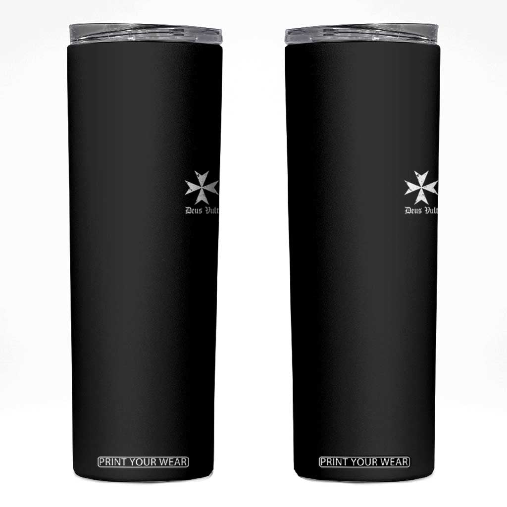 Knights Hospitaller Maltese Cross Catholic Christian Deus Vult Skinny Tumbler TS11 Black Print Your Wear