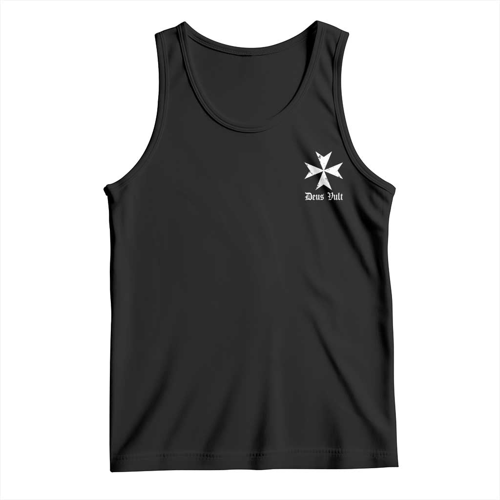 Knights Hospitaller Maltese Cross Catholic Christian Deus Vult Tank Top TS11 Black Print Your Wear