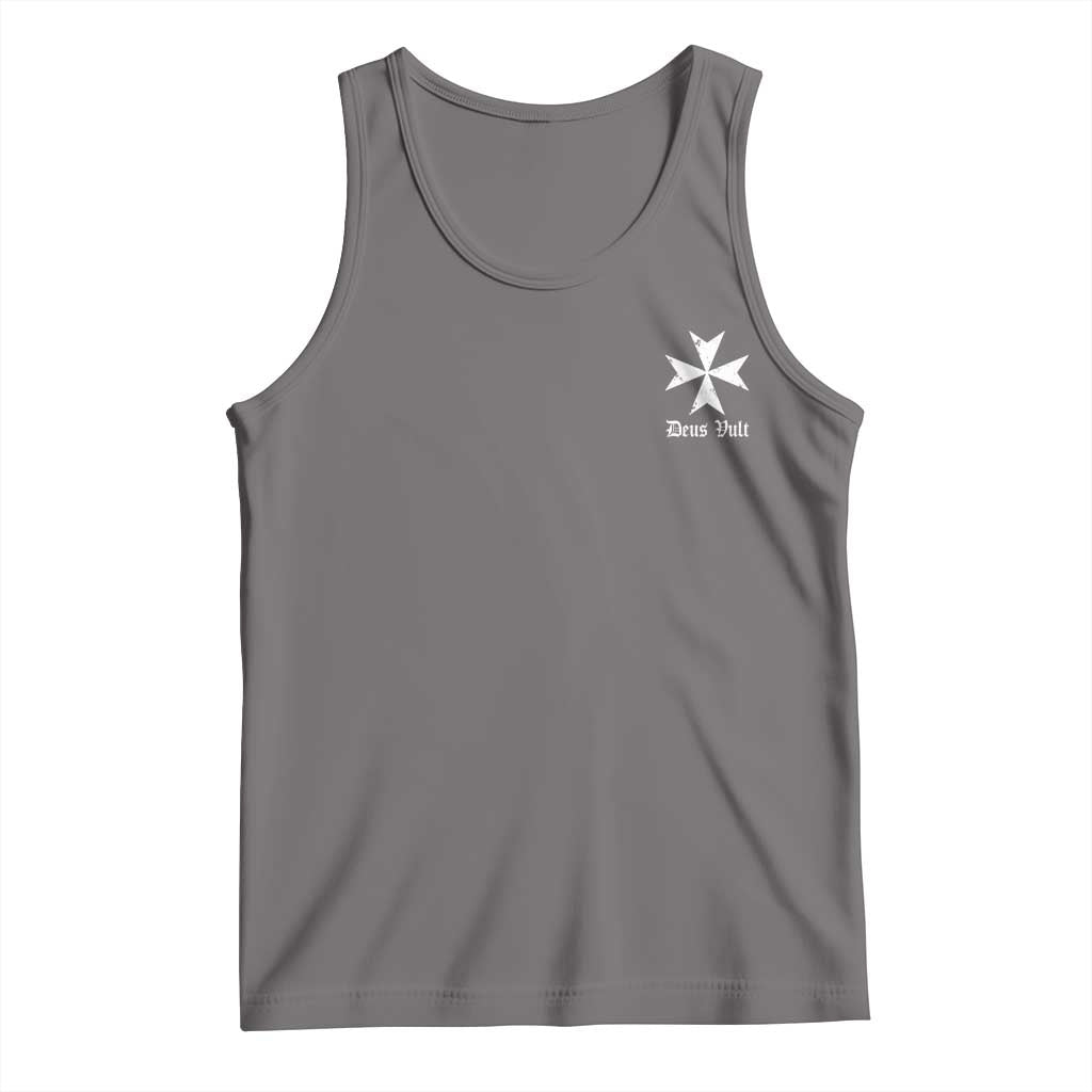 Knights Hospitaller Maltese Cross Catholic Christian Deus Vult Tank Top