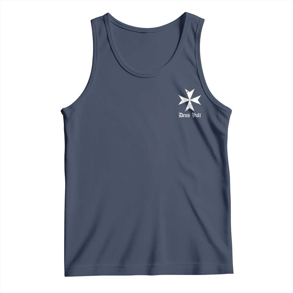 Knights Hospitaller Maltese Cross Catholic Christian Deus Vult Tank Top