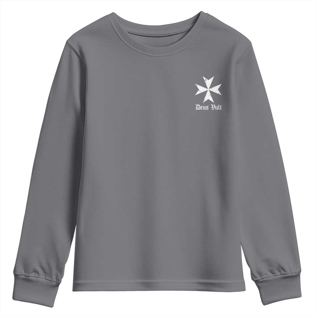Knights Hospitaller Maltese Cross Catholic Christian Deus Vult Youth Sweatshirt