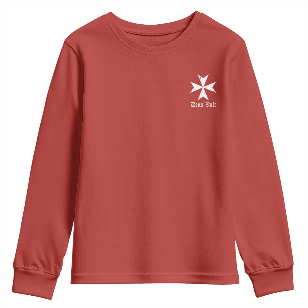 Knights Hospitaller Maltese Cross Catholic Christian Deus Vult Youth Sweatshirt