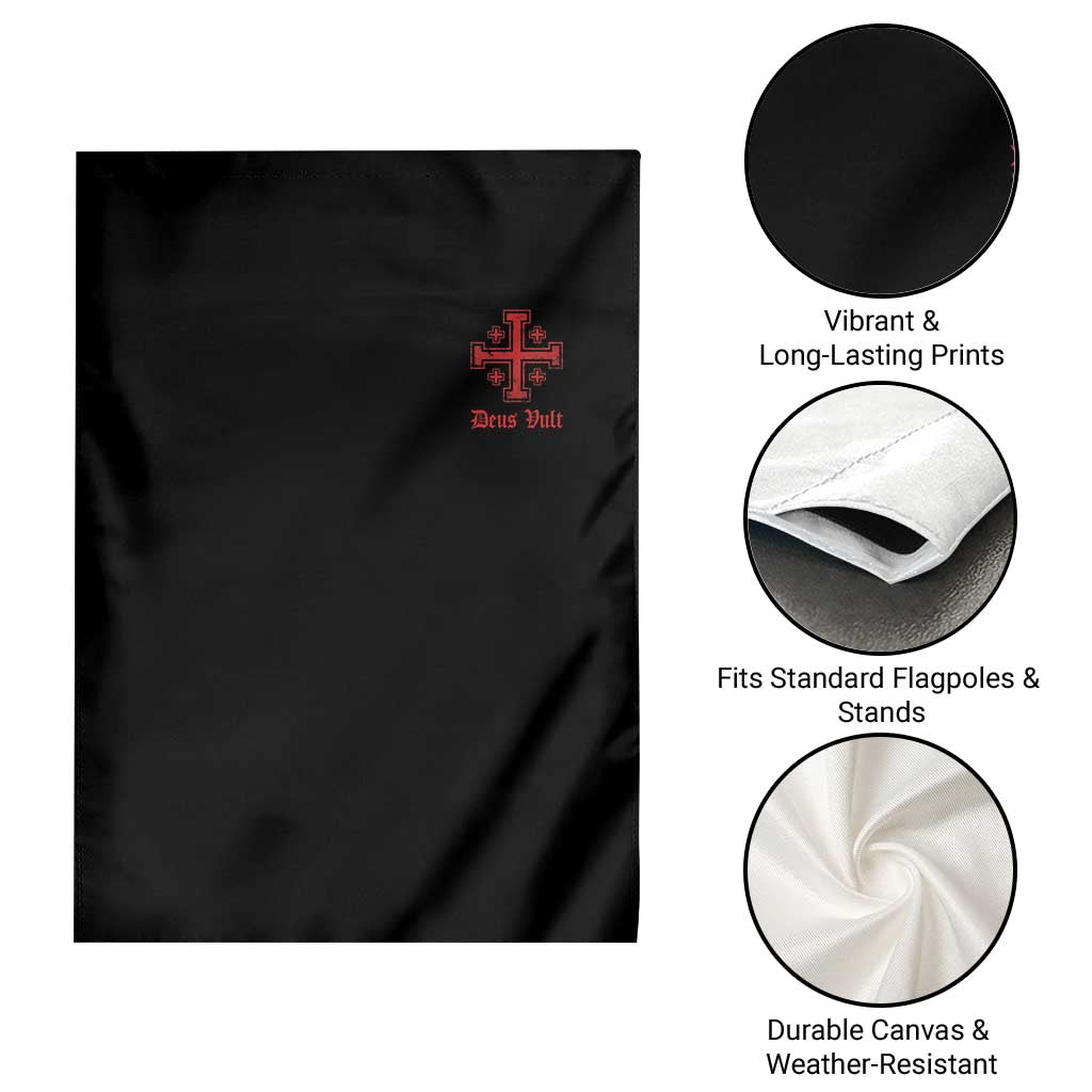 Deus Vult Catholic Knight Templar Jerusalem Cross Garden Flag