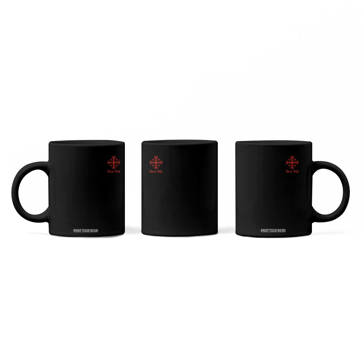 Deus Vult Catholic Knight Templar Jerusalem Cross Coffee Mug