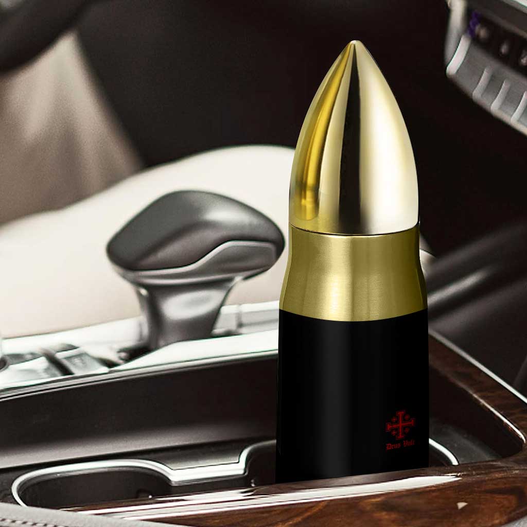 Deus Vult Catholic Knight Templar Jerusalem Cross Bullet Tumbler