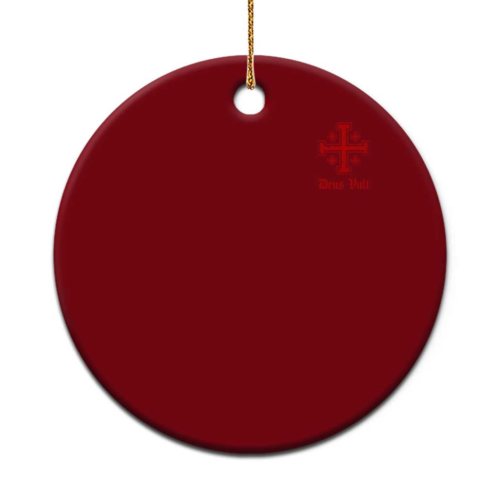 Deus Vult Catholic Knight Templar Jerusalem Cross Ceramic Ornament TS11 1pc Red Print Your Wear