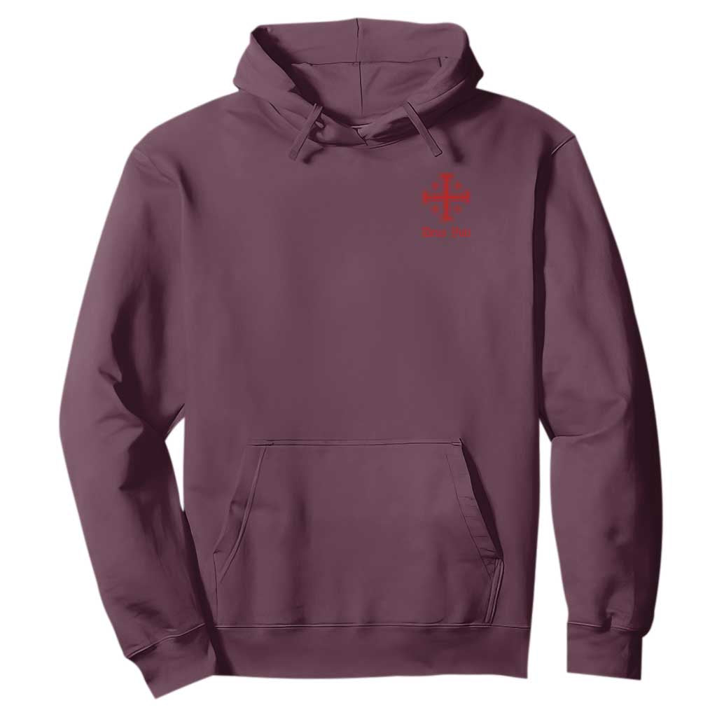 Deus Vult Catholic Knight Templar Jerusalem Cross Hoodie