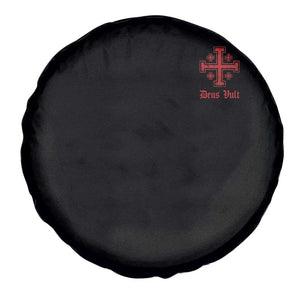 Deus Vult Catholic Knight Templar Jerusalem Cross Spare Tire Cover