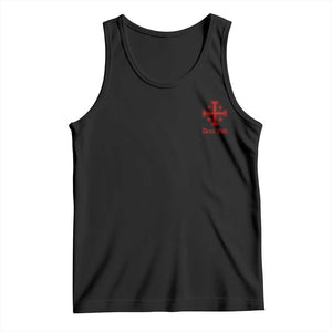 Deus Vult Catholic Knight Templar Jerusalem Cross Tank Top