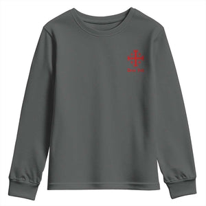 Deus Vult Catholic Knight Templar Jerusalem Cross Youth Sweatshirt