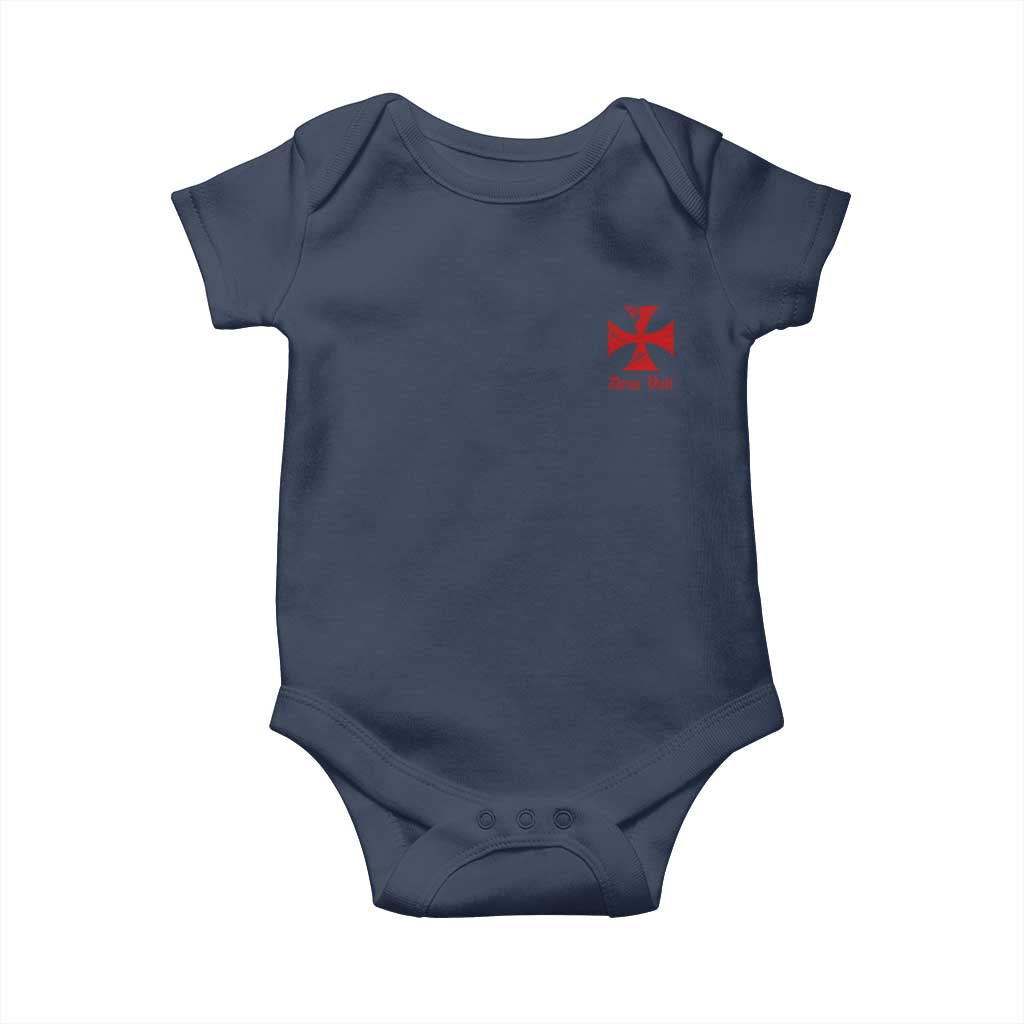 Deus Vult Catholic Knight Templar Crusader Cross Faith Baby Onesie