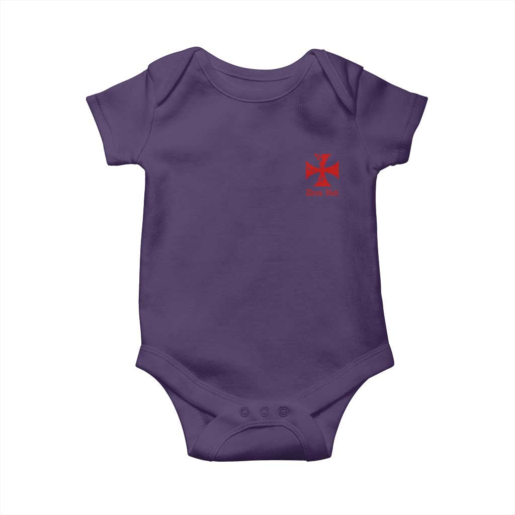 Deus Vult Catholic Knight Templar Crusader Cross Faith Baby Onesie