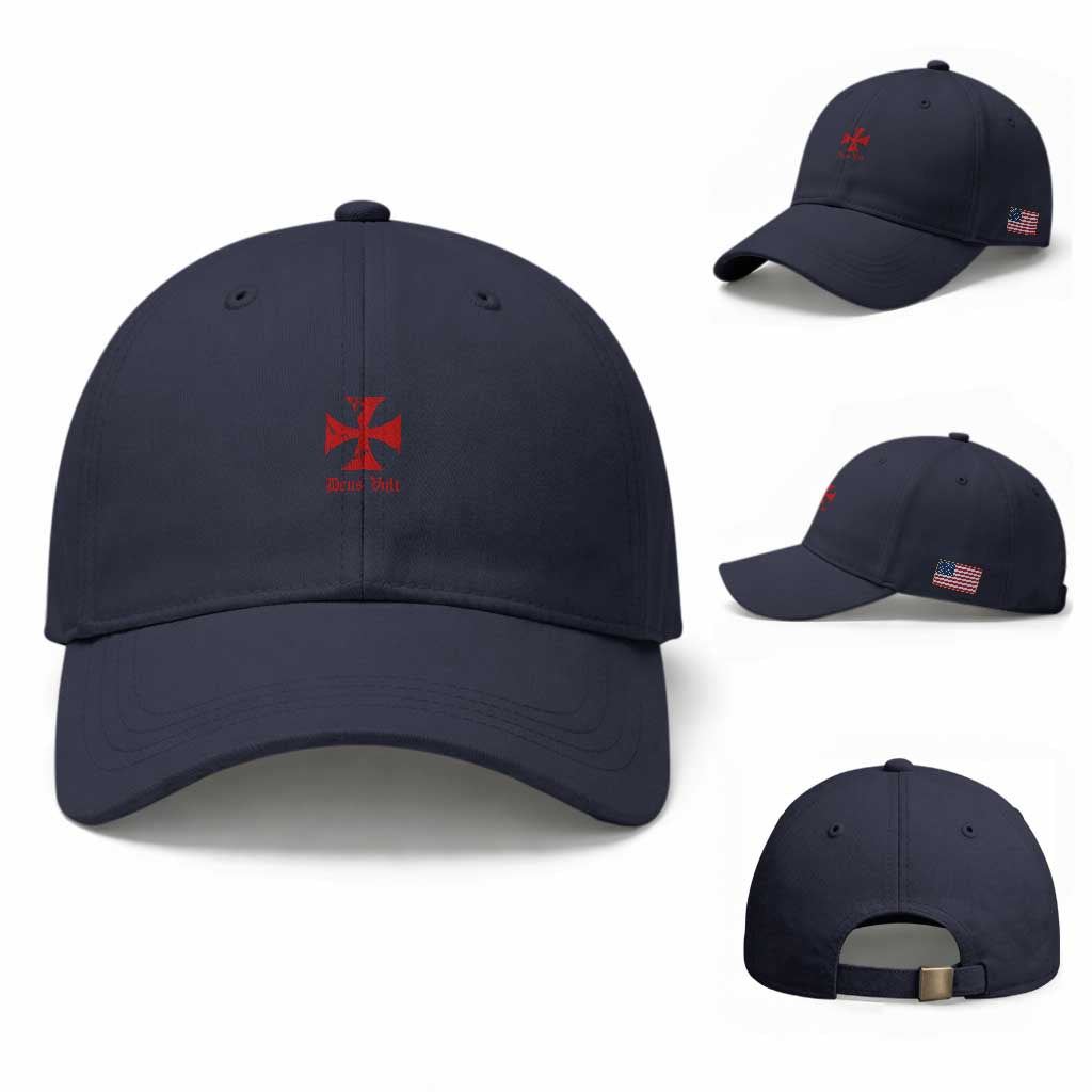 Deus Vult Catholic Knight Templar Crusader Cross Faith Baseball Cap