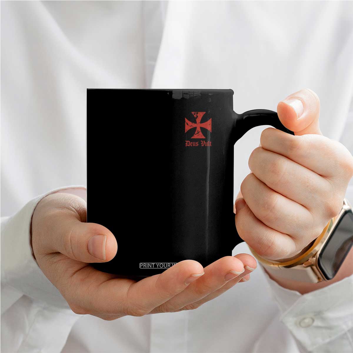 Deus Vult Catholic Knight Templar Crusader Cross Faith Coffee Mug