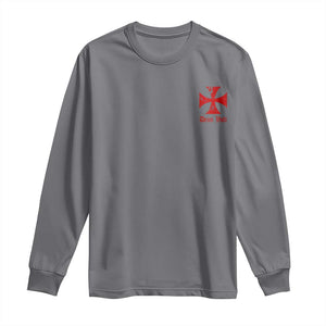 Deus Vult Catholic Knight Templar Crusader Cross Faith Long Sleeve Shirt