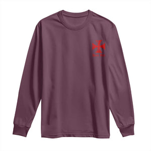 Deus Vult Catholic Knight Templar Crusader Cross Faith Long Sleeve Shirt
