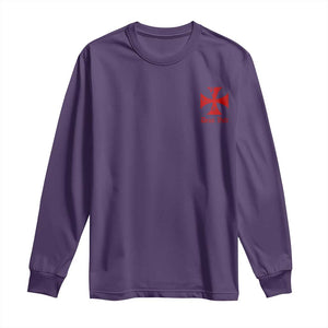 Deus Vult Catholic Knight Templar Crusader Cross Faith Long Sleeve Shirt