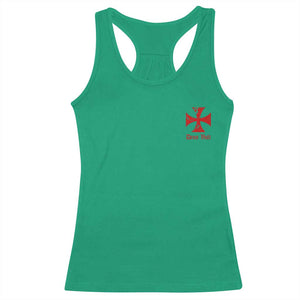 Deus Vult Catholic Knight Templar Crusader Cross Faith Racerback Tank Top