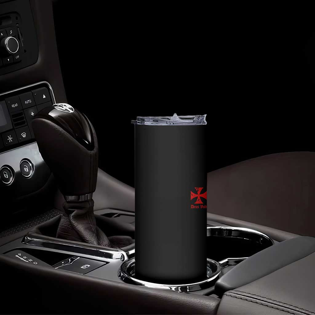 Deus Vult Catholic Knight Templar Crusader Cross Faith Skinny Tumbler