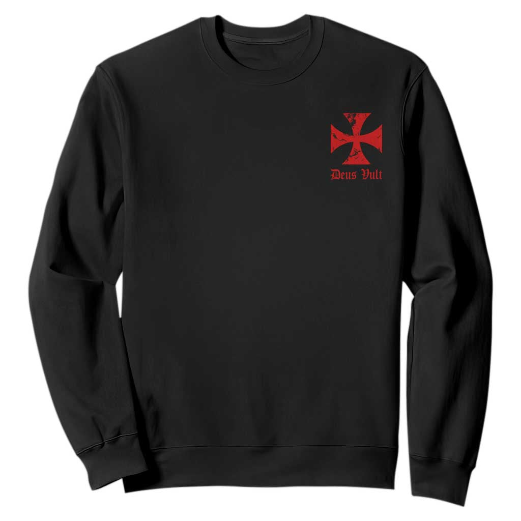 Deus Vult Catholic Knight Templar Crusader Cross Faith Sweatshirt