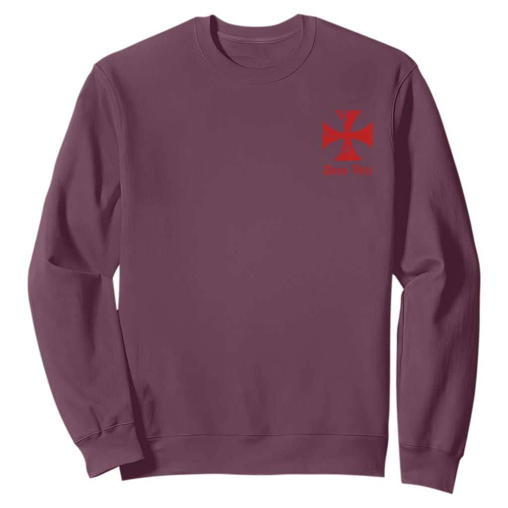 Deus Vult Catholic Knight Templar Crusader Cross Faith Sweatshirt