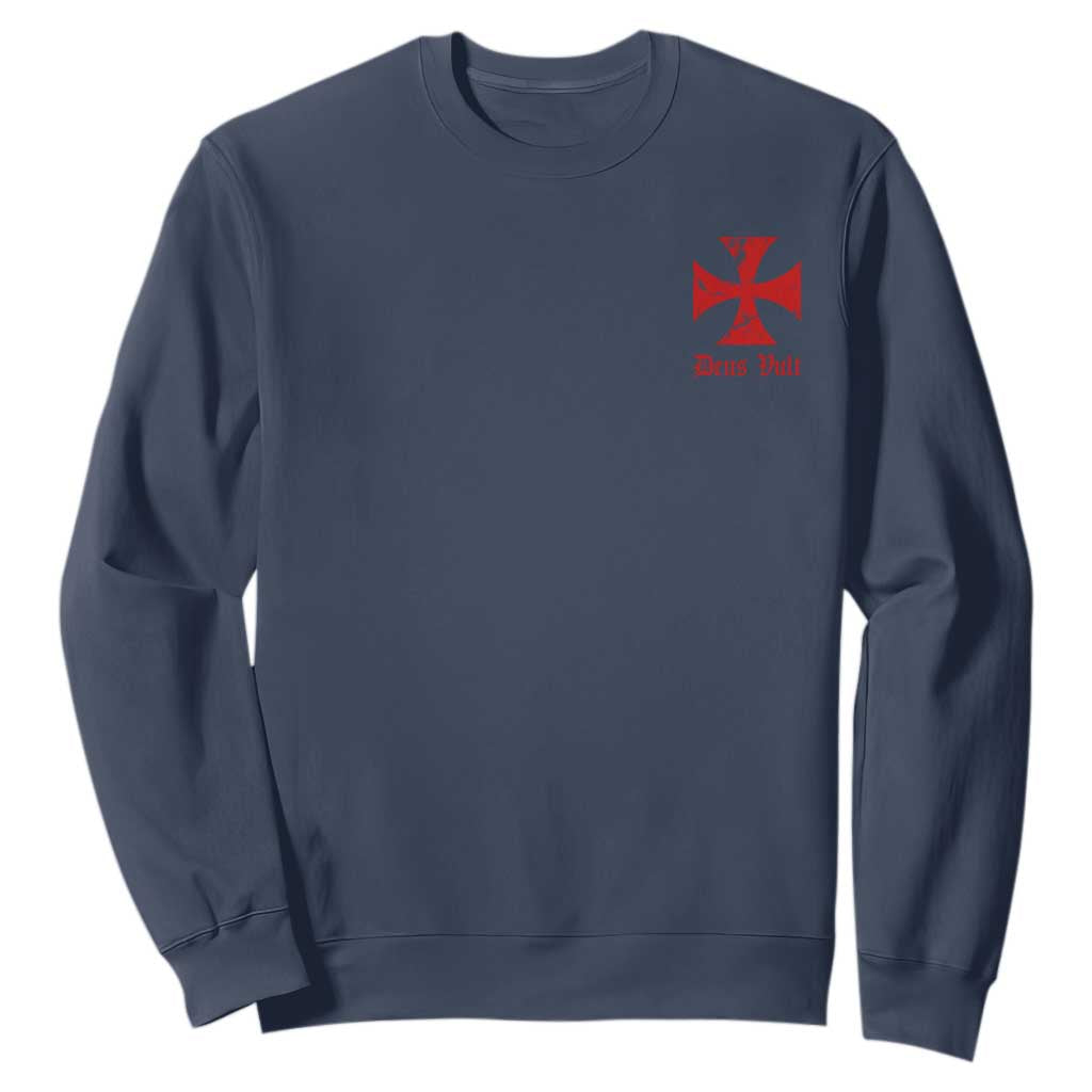 Deus Vult Catholic Knight Templar Crusader Cross Faith Sweatshirt