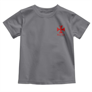 Deus Vult Catholic Knight Templar Crusader Cross Faith Toddler T Shirt