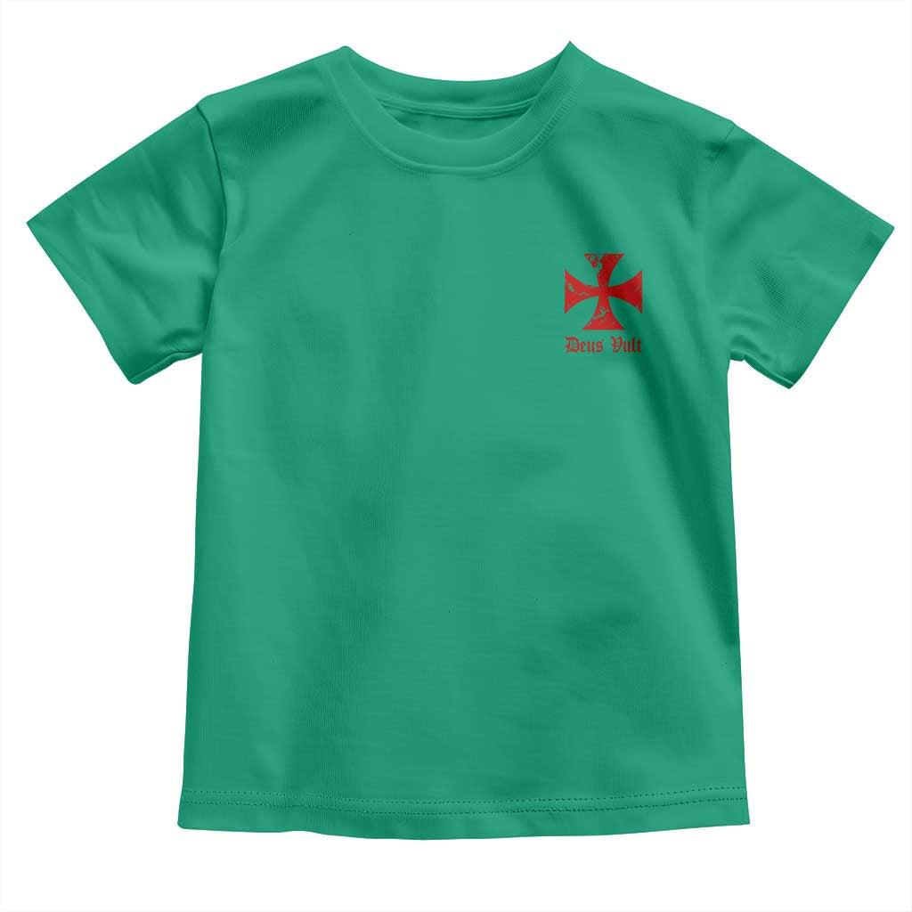 Deus Vult Catholic Knight Templar Crusader Cross Faith Toddler T Shirt