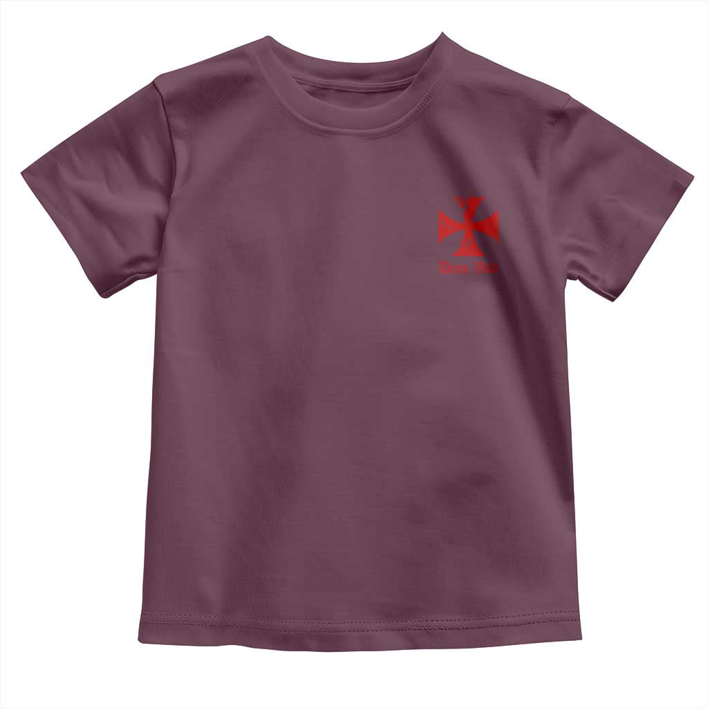 Deus Vult Catholic Knight Templar Crusader Cross Faith Toddler T Shirt