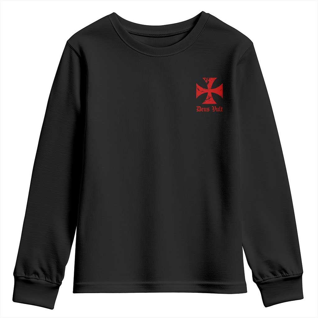 Deus Vult Catholic Knight Templar Crusader Cross Faith Youth Sweatshirt