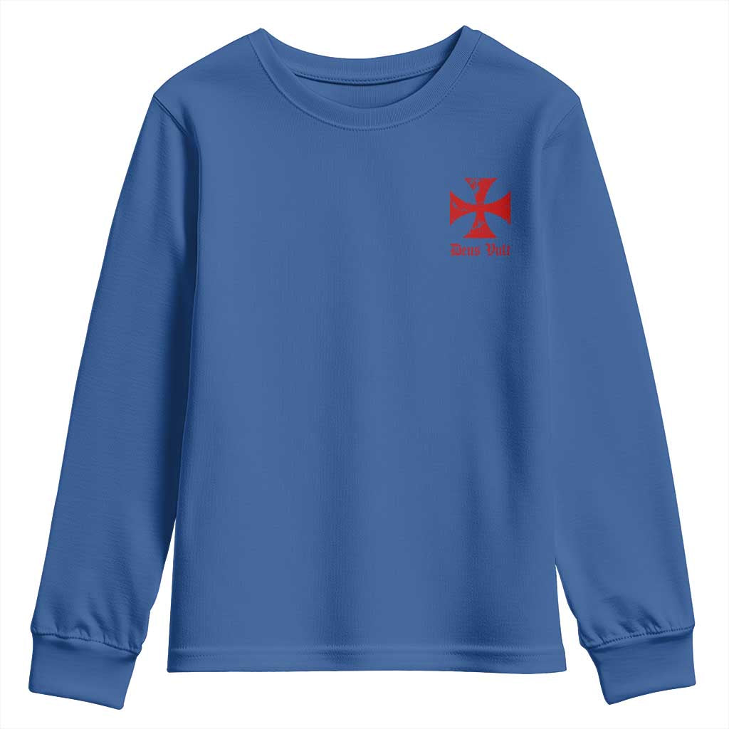 Deus Vult Catholic Knight Templar Crusader Cross Faith Youth Sweatshirt
