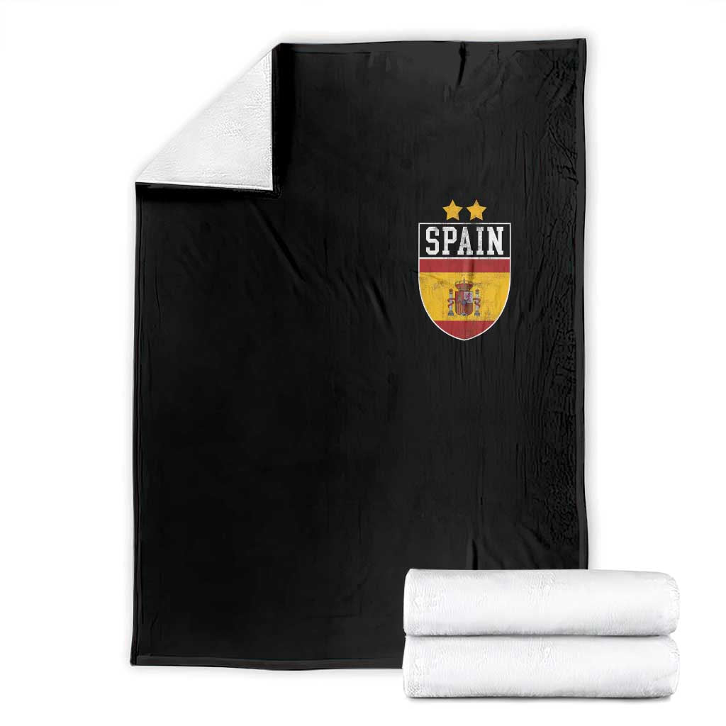 Spain 2nd Star Espana Football Crest Throw Blanket TS11 Black Print Your Wear
