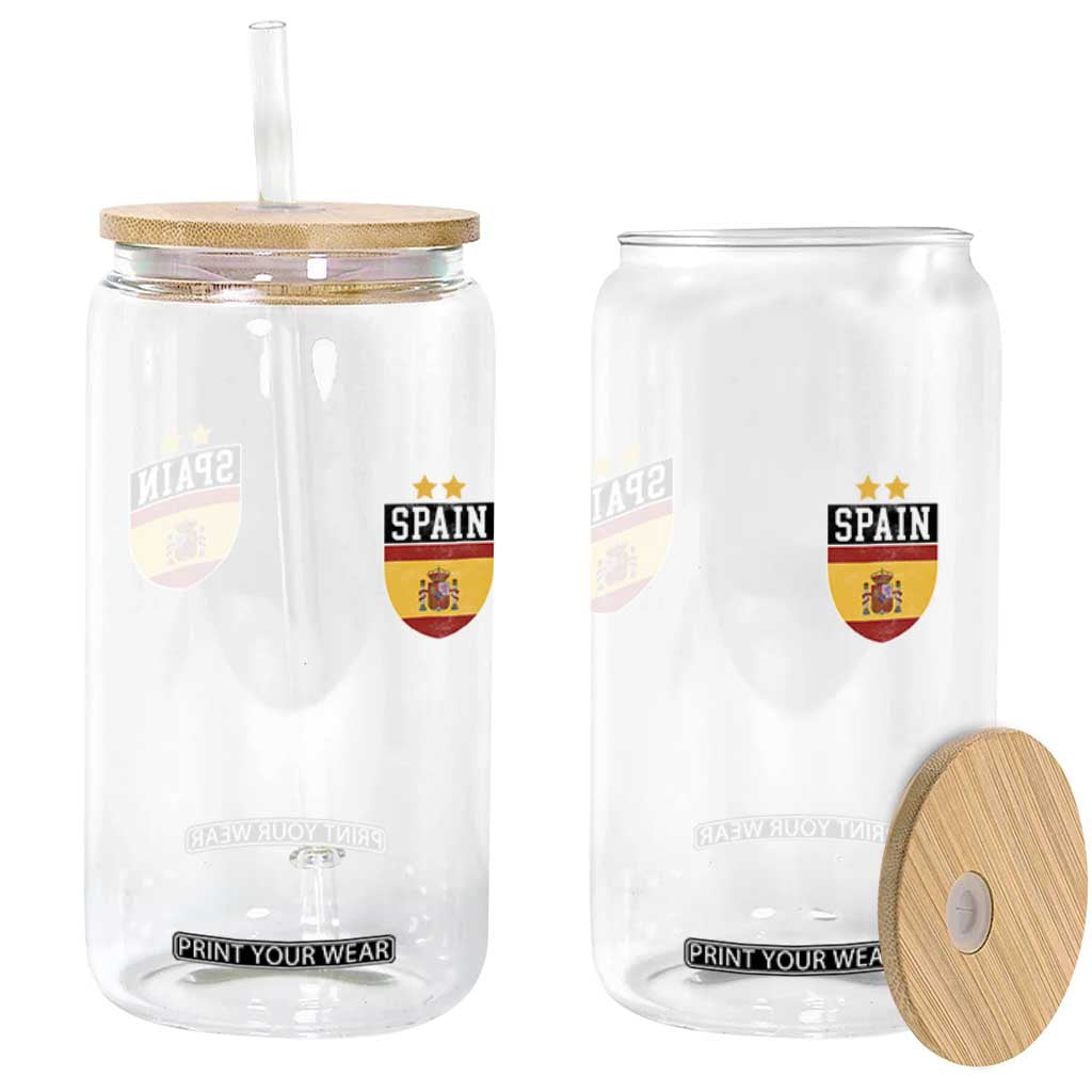 Spain 2nd Star Espana Football Crest Glass Can